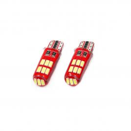 Set becuri auto cu led canbus compatibil t10e w5w 12 smd silca alb 12v,