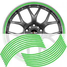 Set 16 inele din autocolant pentru jante culoare verde lucios