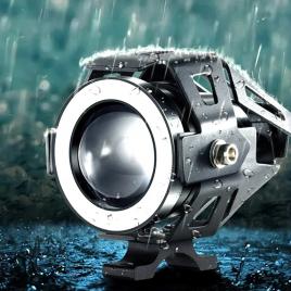 Proiector led cu lupa, angel eye alb si devil eye red, alimentare 12v, pentru