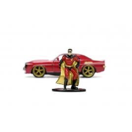Set figurina robin si masinuta metalica chevrolet camaro 1967 batman scara 1:32