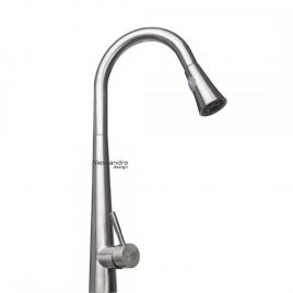 Baterie bucatarie cu dus extractibil, inox sus304, satinat, cf021