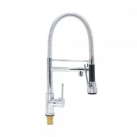 Baterie bucatarie cu dus extractibil, inox si alama crom, yd/301