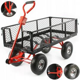 Cărucior de gradina metalic pliabil de transport, capacitate 400kg xm85261