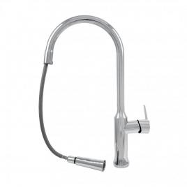 Baterie bucatarie cu dus extractibil alama sanitara argintiu cf/1035/c1