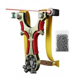 Set prastie cu laser, boloboc si 100 bile metalice 7 mm, depox®, 12 cm, metal
