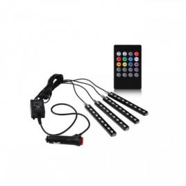 Set 4 benzi led auto, rgb, 12.5 cm, telecomanda si functie sonora