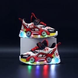 Adidasi cu luminite pentru baietei - masinuta rosie (marime disponibila: