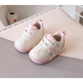 Adidasi albi pentru fetite - pink star (marime disponibila: marimea 22)