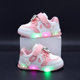 Adidasi roz cu alb cu luminite - panda (marime disponibila: marimea 24)