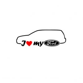 Sticker i love my ford break 18x7 cm, creative rey®