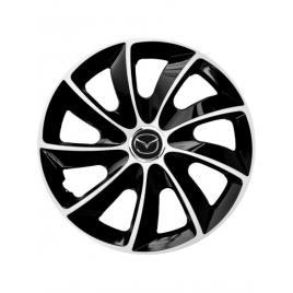 Set 4 capace roti 14 inchi, compatibil cu mazda, model stig extra black & white