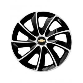 Set 4 capace roti 15 inchi stig alb-negru,, compatibil cu chevrolet, model stig
