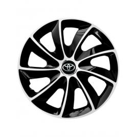 Set 4 capace roti 15 inchi stig alb-negru,, compatibil cu toyota, model stig
