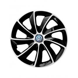 Set 4 capace roti 15 inchi stig alb-negru,, compatibil cu volkswagen, model