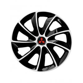 Set 4 capace roti 16 inch, stig alb-negru, compatibil cu mitsubishi, model stig