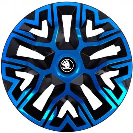 Set 4 capace roti 14 `` best albastru-negru, compatibile cu skoda nou