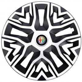 Set 4 capace roti 15 `` best alb-negru, compatibile cu alfa romeo