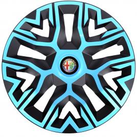 Set 4 capace roti 15 `` best azur-negru, compatibile cu alfa romeo