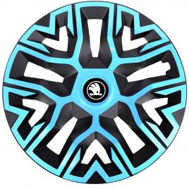 Set 4 capace roti 15 `` best azur-negru, compatibile cu skoda nou