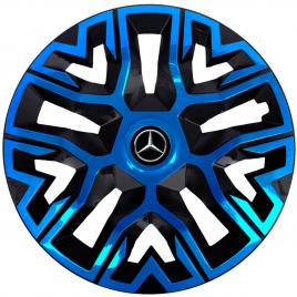 Set 4 capace roti 16 `` best albastru-negru, compatibile cu mercedes-benz