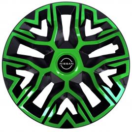 Set 4 capace roti 15 `` best verde-negru, compatibile cu nissan nou