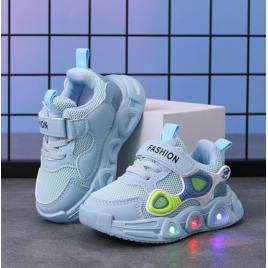 Adidasi bleu cu luminite - panda eyes (marime disponibila: marimea 21)