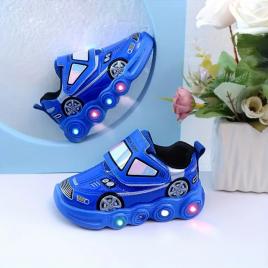 Adidasi albastri cu luminite - car (marime disponibila: marimea 25)