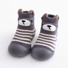 Mocasini cu talpa antiderapanta - grey teddy (marime disponibila: marimea 24)