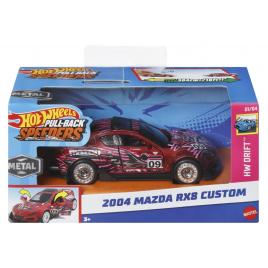 Masinuta metalica hot wheels cu sistem pull back mazda 2004 rx8 custom scara 1:43