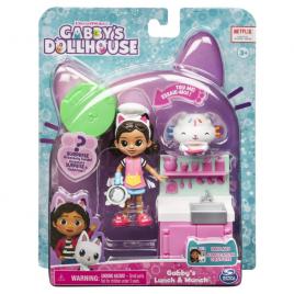 Set de joaca gabbys dollhouse cu figurina si accesorii bucatarie