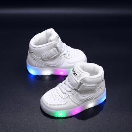 Adidasi albi inalti cu luminite - bella (marime disponibila: marimea 29)