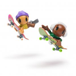 Tech dech sk8 crew pachet 2 seturi placa si figurina 9.6cm casca mov si casti albe