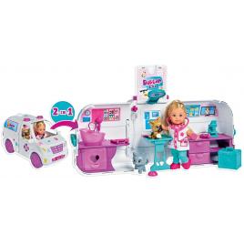 Papusa evi veterinar cu rulota accesorizata