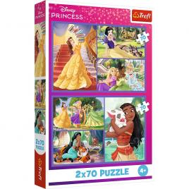 Puzzle trefl 2x70 disney princess viata printeselor disney