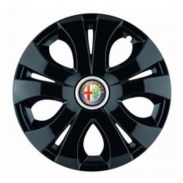 Set 4 capace roti top negru r16, compatibil cu alfa romeo
