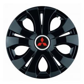 Set 4 capace roti top negru r16, compatibil cu mitsubishi