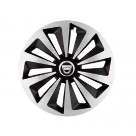 Set 4 capace roti fox gri-negru r15 pentru gama auto dacia