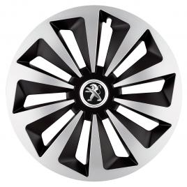 Set 4 capace roti fox gri-negru r17 pentru gama auto peugeot