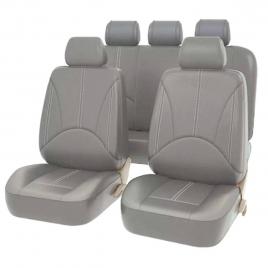 Set 11 huse scaun auto universale din piele ecologica gri, avx-ag338g
