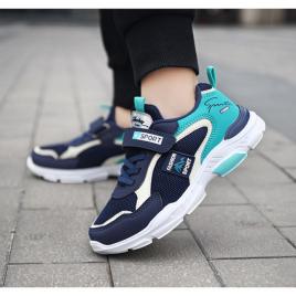 Adidasi bleumarine cu turcoaz si alb (marime disponibila: marimea 28)