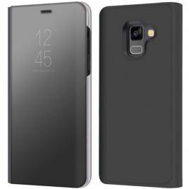 Husa Samsung Galaxy A5 2018 / A8 2018 Clear View Neagra (Oglinda) Flip Cover Permite Vizualizarea Prin Capacul Superior