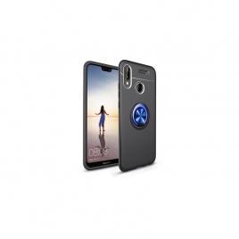 Husa Spate Silicon Premium Metalic Huawei P20 Lite albastru