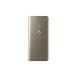 Husa compatibila cu Samsung Galaxy A6 Plus (2018) Clear View Flip Mirror Stand Gold