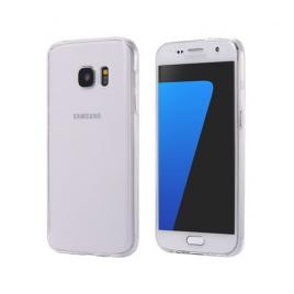 Husa de protectie fata + spate din TPU moale pentru Samsung Galaxy S7 Edge TPU 0.3 mm alb