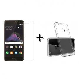 Pachet Folie Sticla + Husa silicon transparenta Huawei P9 LITE MINI