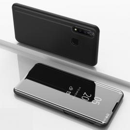 Husa Huawei Y6p - Flip Mirror tip Carte Capac translucid Neagra