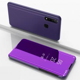 Husa Huawei Y6p - Flip Mirror tip Carte Capac translucid Violet