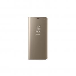 Husa Book Clear View Standing Cover compatibil cu Samsung j7 2017 Gold