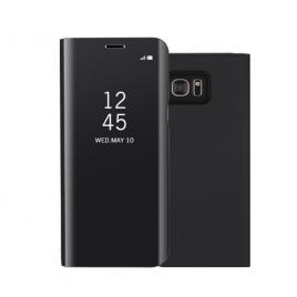 Husa Samsung Galaxy S7 Edge - Flip Mirror tip Carte Capac translucid Neagra