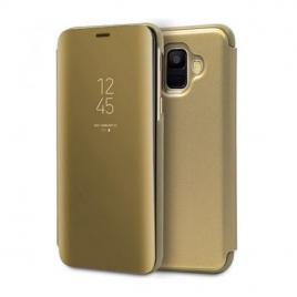 Husa stand flip mirror clear view Samsung J6 (2018) GOLD